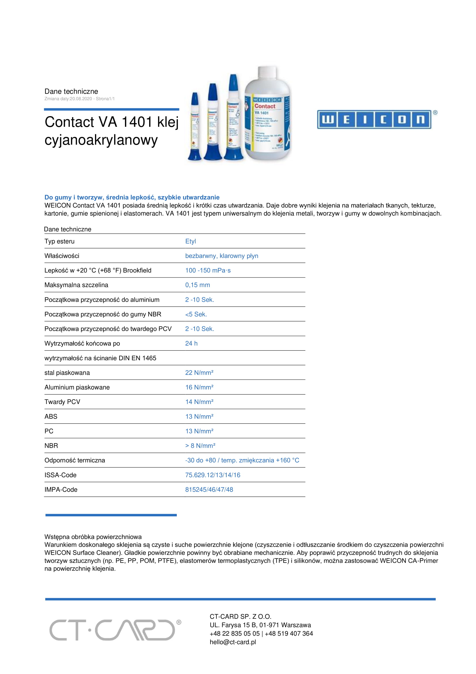 Contact VA 1401 klej cyjanoakrylanowy-1